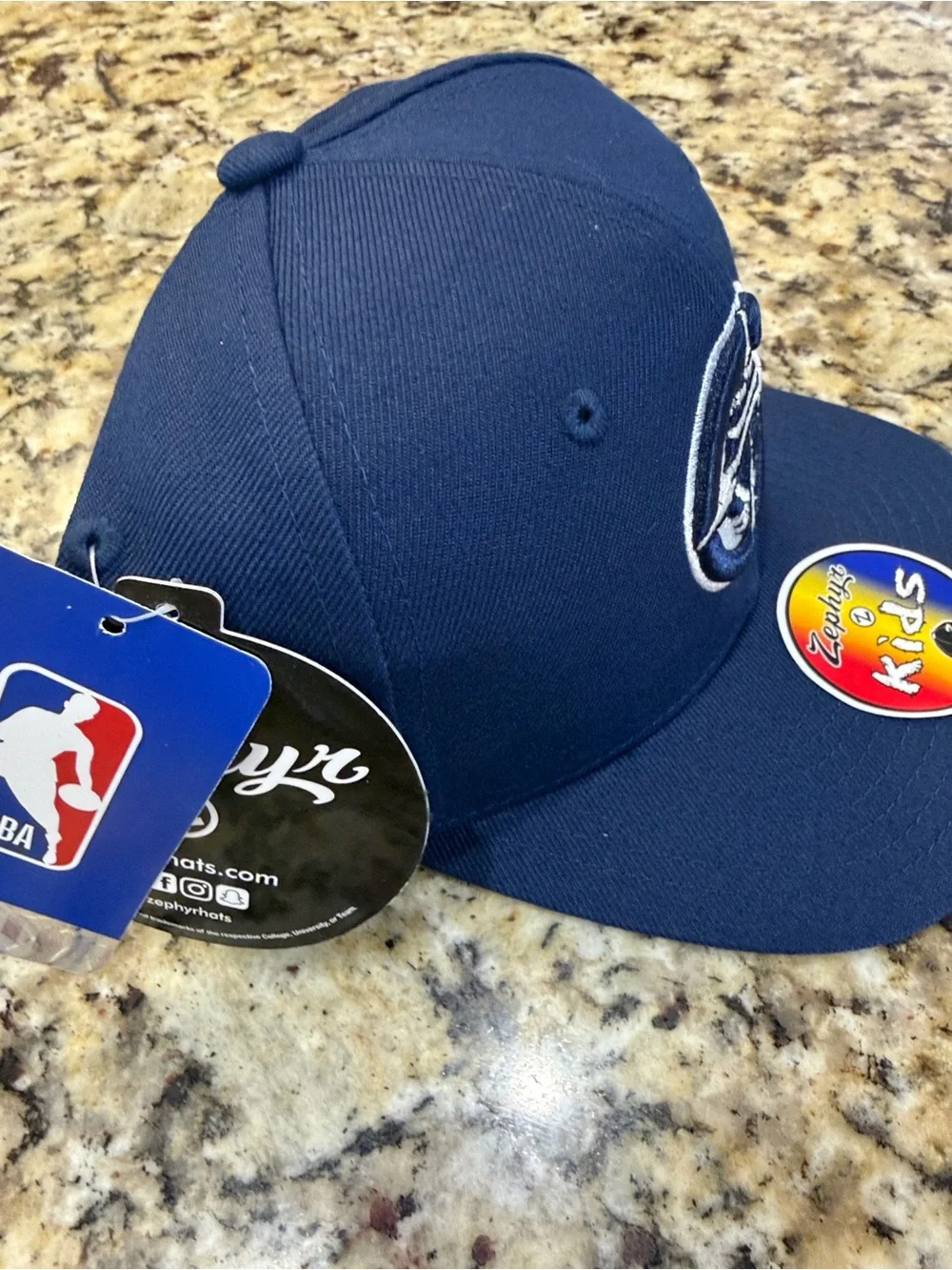 Zephyr Kids Navy Hat with White Embroidered clippers